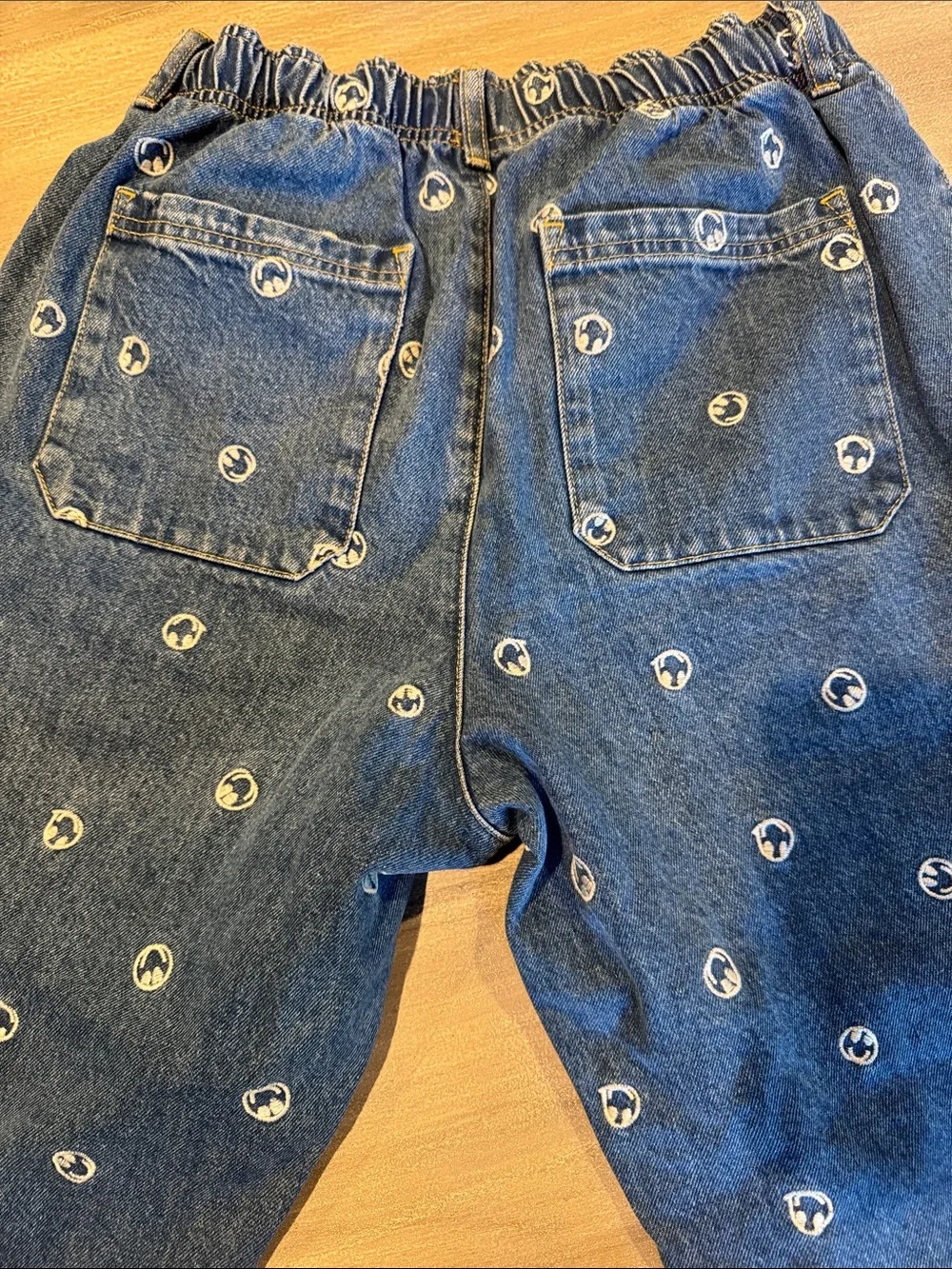 BDG Urban Outfitters Smiley Face Embroidered Denim Elastic Jogger Jeans Size M